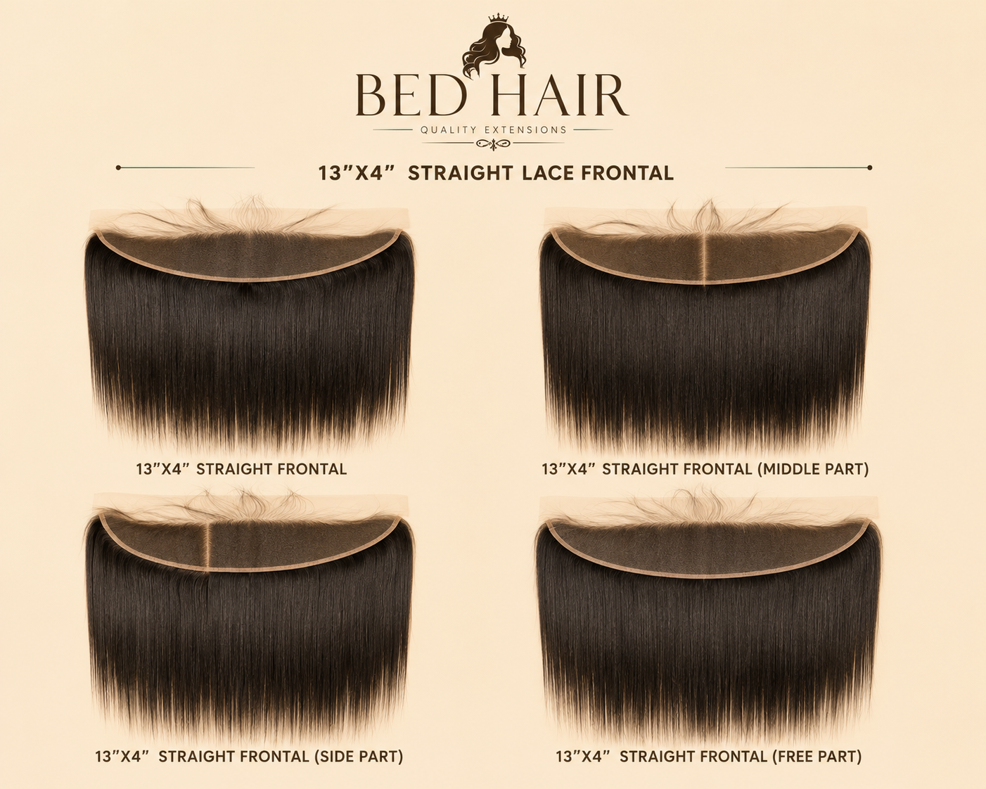 13×4 Human Hair Pieces Frontal Straight Hair Extensions