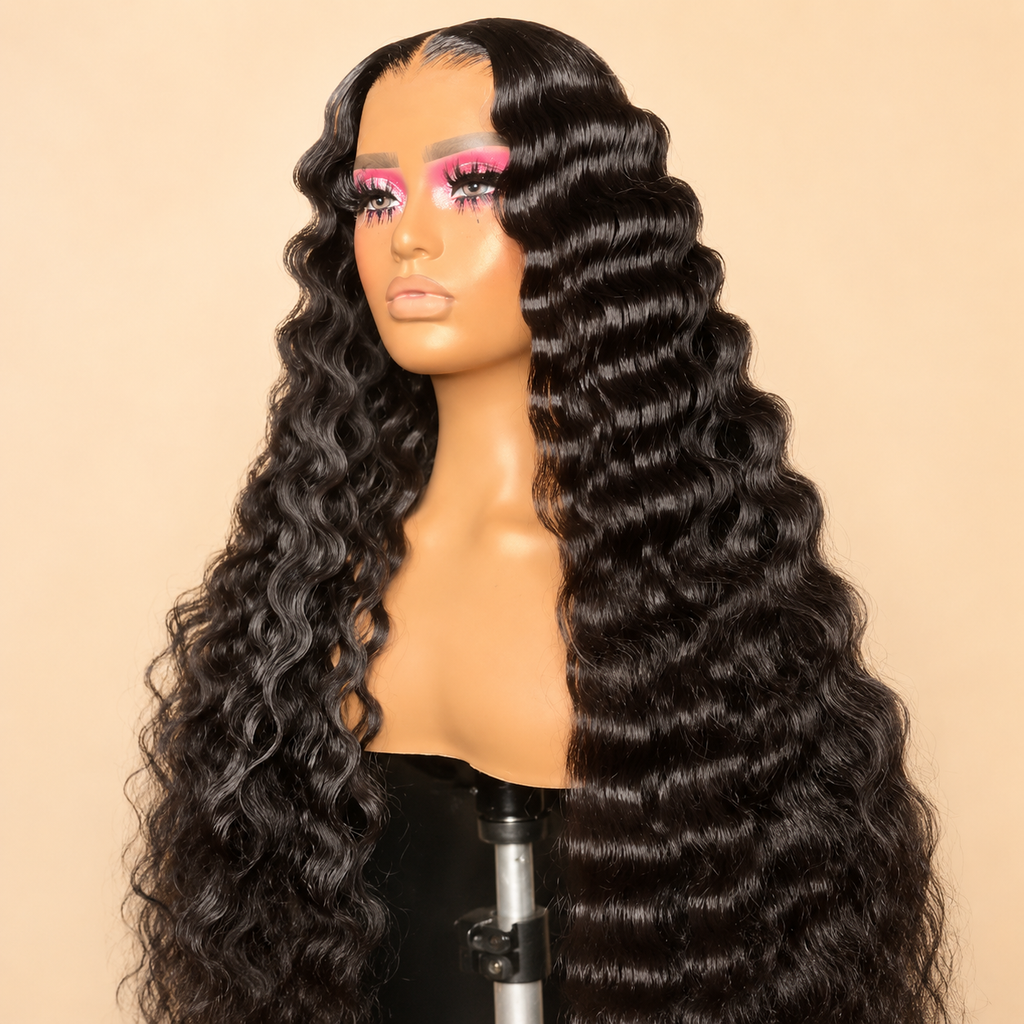 High density Glueless Wig 5x5 HD lace pineapple wave with bleached knots& preplucked