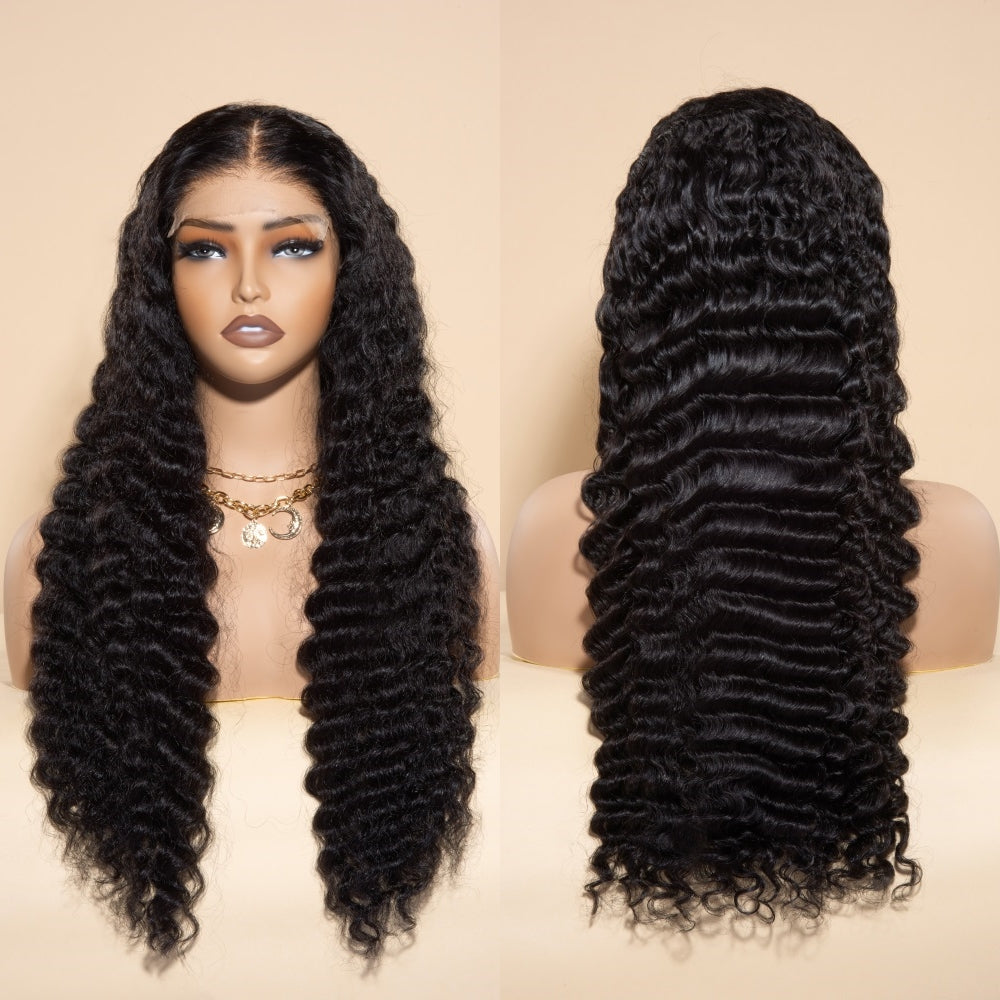 High density Glueless Wig 5x5 HD lace pineapple wave with bleached knots& preplucked